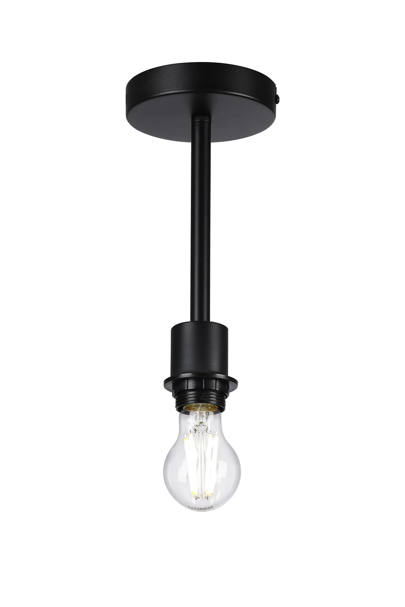 D0774  Baymont Semi Flush 1 Light Satin Black